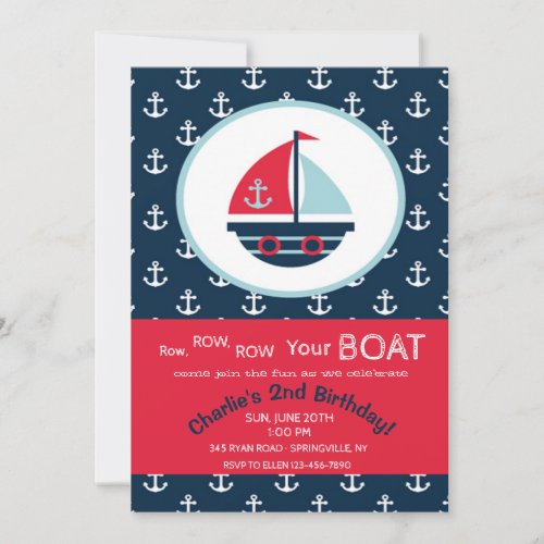 Cute Sailboat Invitation