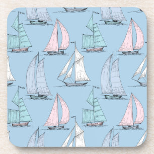 Cute Sailboat Pattern 1 Drink Coaster
