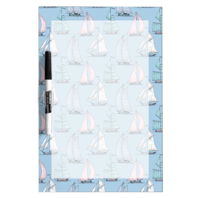 Cute Sailboat Pattern 1 Dry Erase Board (Front)