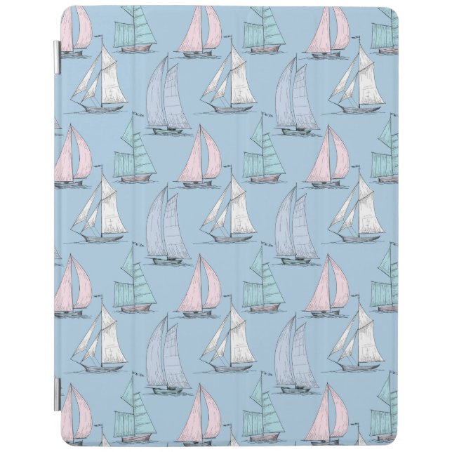 Cute Sailboat Pattern 1 iPad Smart Cover (Front)