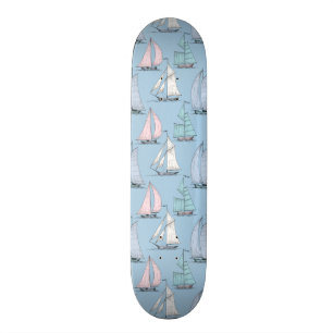 Cute Sailboat Pattern 1 Skateboard