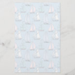Cute Sailboat Pattern 1 Stationery