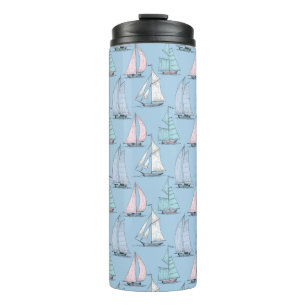 Cute Sailboat Pattern 1 Thermal Tumbler