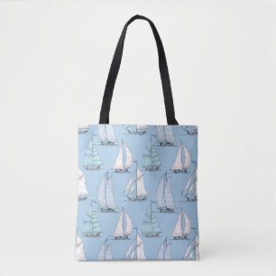 Cute Sailboat Pattern 1 Tote Bag