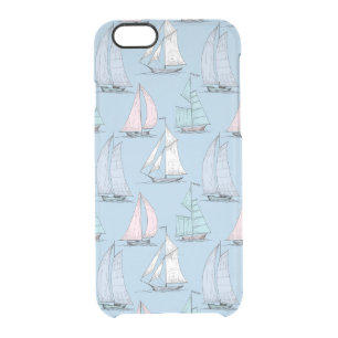 Cute Sailboat Pattern 1 Clear iPhone 6/6S Case