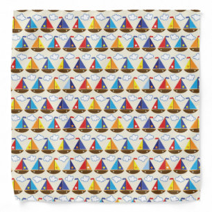 Cute Sailboat Pattern 2 Bandana