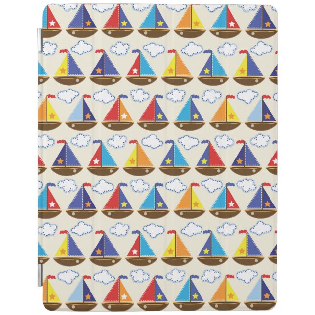 Cute Sailboat Pattern 2 iPad Smart Cover (Front)
