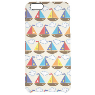 Cute Sailboat Pattern 2 Clear iPhone 6 Plus Case