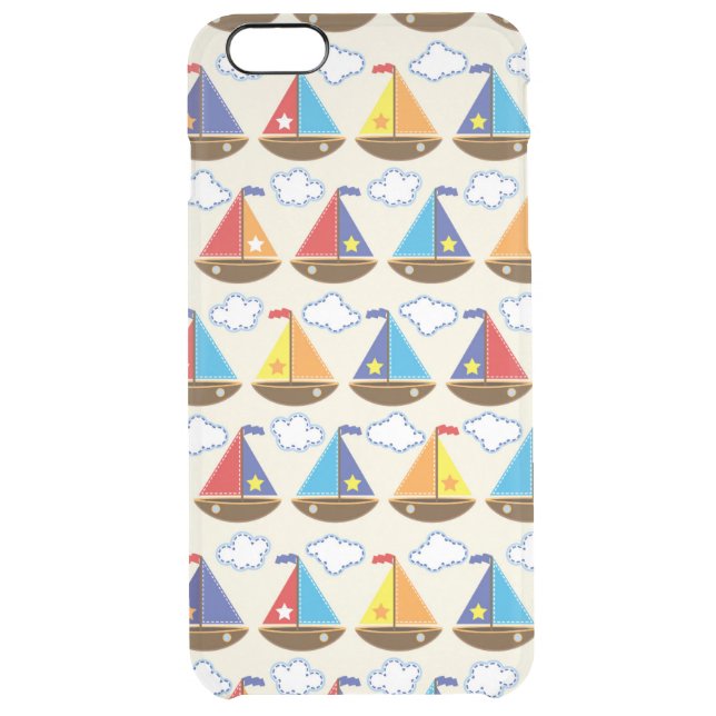 Cute Sailboat Pattern 2 Uncommon iPhone Case (Back)