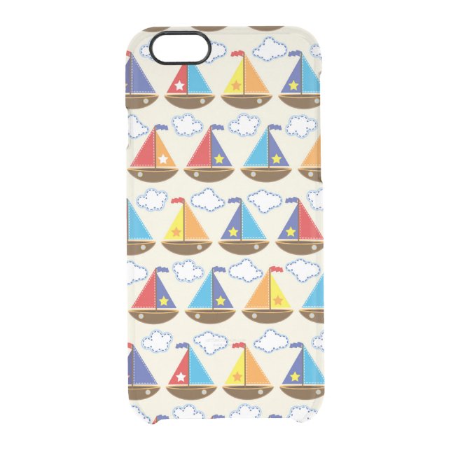 Cute Sailboat Pattern 2 Uncommon iPhone Case (Back)