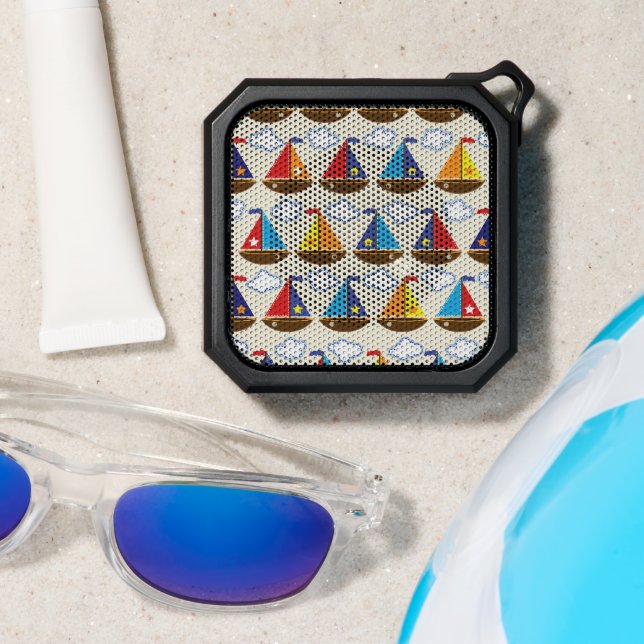Cute Sailboat Pattern Bluetooth Speaker (Insitu(Beach))