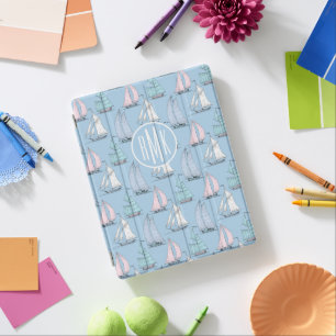 Cute Sailboat Pattern Monogram iPad Smart Cover