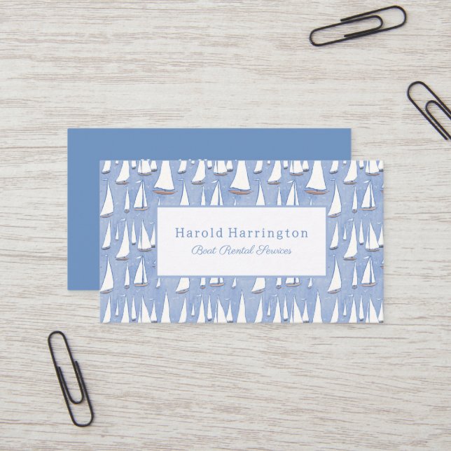 Cute Sailboats Business Cards To Customize (Front/Back In Situ)