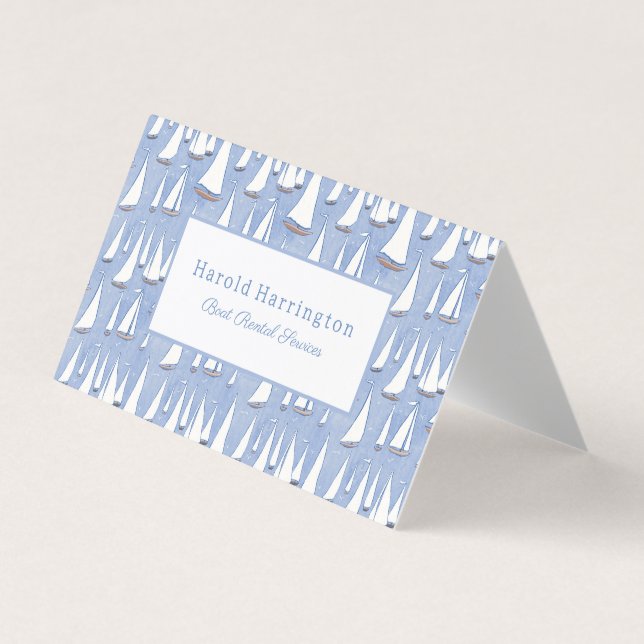Cute Sailboats Business Cards To Customize (Front)