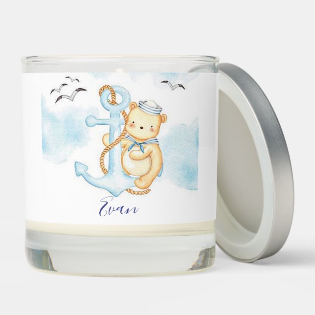 Cute sailor bear baby  scented candle (Lid)