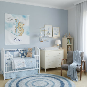 Cute sailor bear baby tapestry