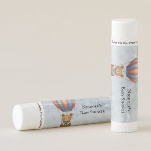 Cute Sailor Bear Hot Air Balloon Boy Baby Shower Lip Balm