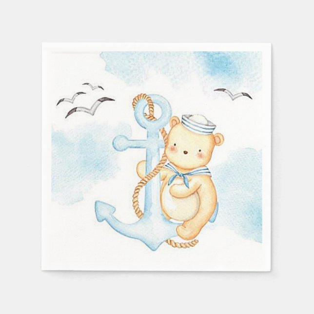 Cute sailor bear  napkins (Front)