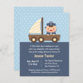 Cute Sailor Boy Nautical Baby Shower Invitations (Front/Back)