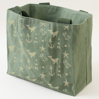 Cute sailor pattern with whale elements tote