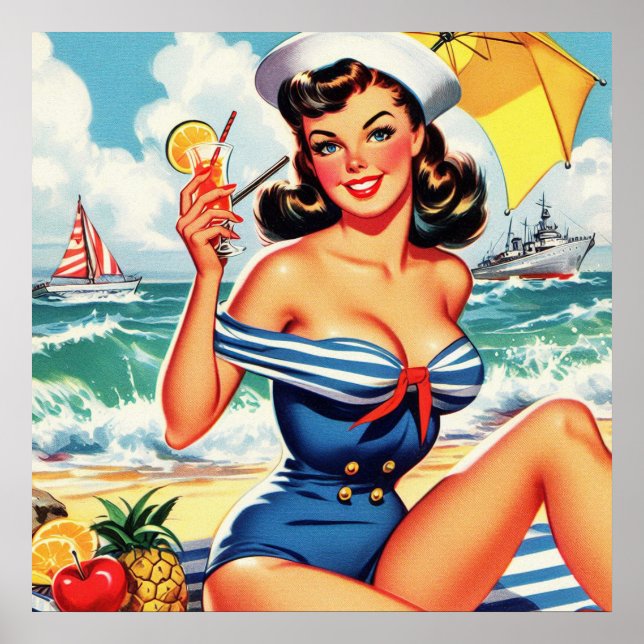 Cute Sailor Pin-up Poster (Front)