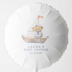 Cute Sailor Teddy Bear Nautical Baby Shower Balloon