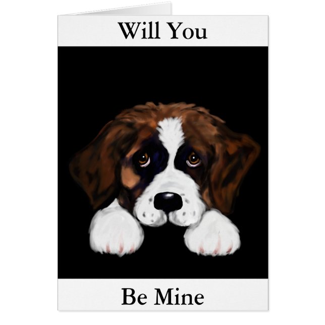 Cute Saint Bernard Cards (Front)