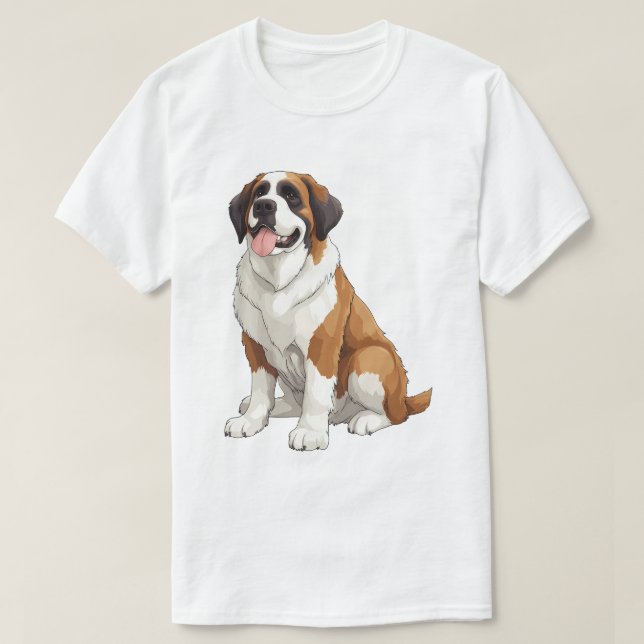 Cute Saint Bernard Dog  T-Shirt (Design Front)