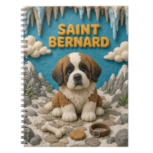 Cute Saint Bernard Puppy, Baby Dog Notebook