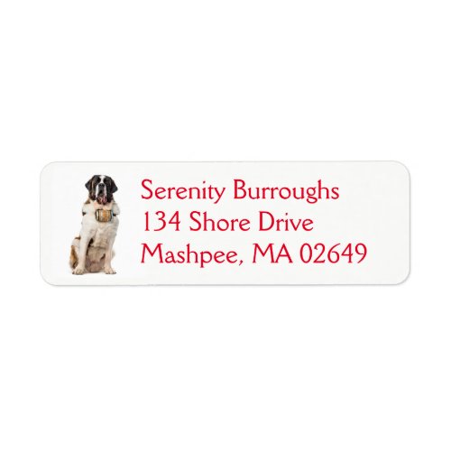 Cute Saint Bernard Puppy Dog  Funny St Bernard Label