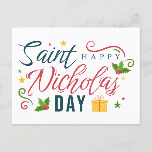 Cute Saint Nicholas Day Holiday Postcard