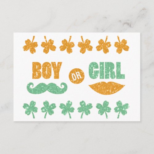 Cute Saint Patricks Day Baby Shower Diaper Raffle Enclosure Card