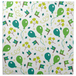 Cute Saint Patrick's Day Green Balloons Flags Fun Napkin
