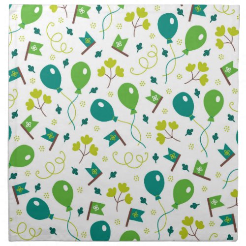 Cute Saint Patricks Day Green Balloons Flags Fun Napkin