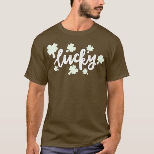 Cute Saint Patricks Day Lucky Clover Shamrock T_Shirt