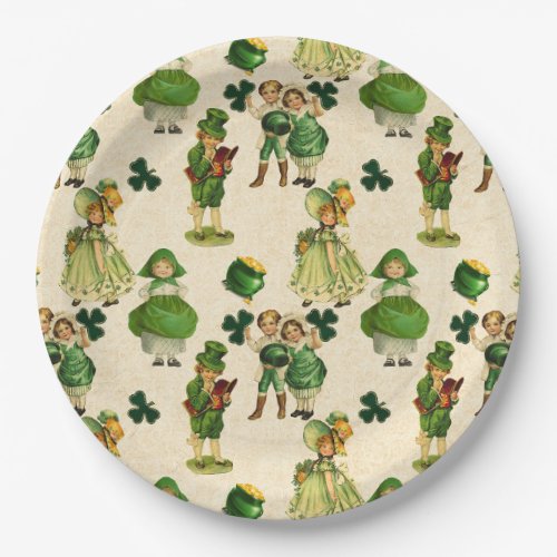 Cute Saint Patricks Day pattern party Paper Plates