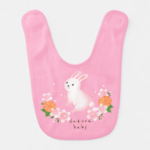 Cute Sakura and White Rabbit Pink Japanese Style c