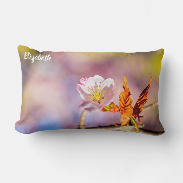 Cute Sakura Flower Lumbar Pillow (Front)