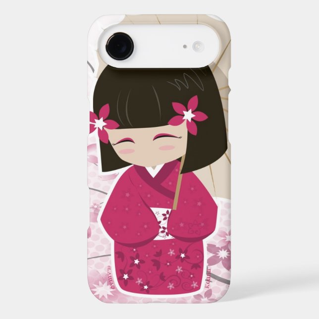 Cute Sakura Kokeshi Doll Case-Mate iPhone Case (Back)