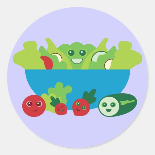 Cute Salad Classic Round Sticker