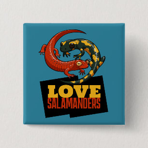 Cute Salamander Love Salamanders Fan Cartoon Button