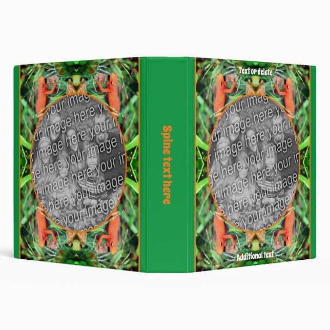 Cute Salamander Personalized Create Your Own Photo 3 Ring Binder (Background)