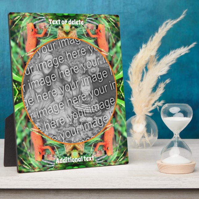Cute Salamander Personalized Create Your Own Photo Plaque (Side)