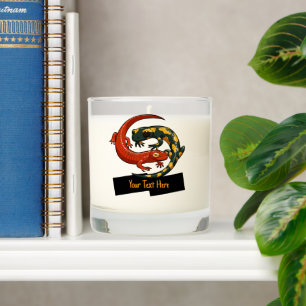 Cute Salamanders Add Your Own Text Animal Cartoon Scented Candle