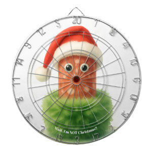 Cute salami surprised Christmas in fluffy green Dart Board