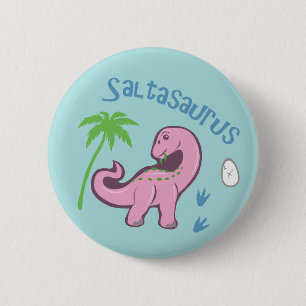 Cute Saltasaurus Button