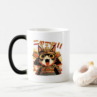 Cute Samurai Cat in Armor Color Morph Mug