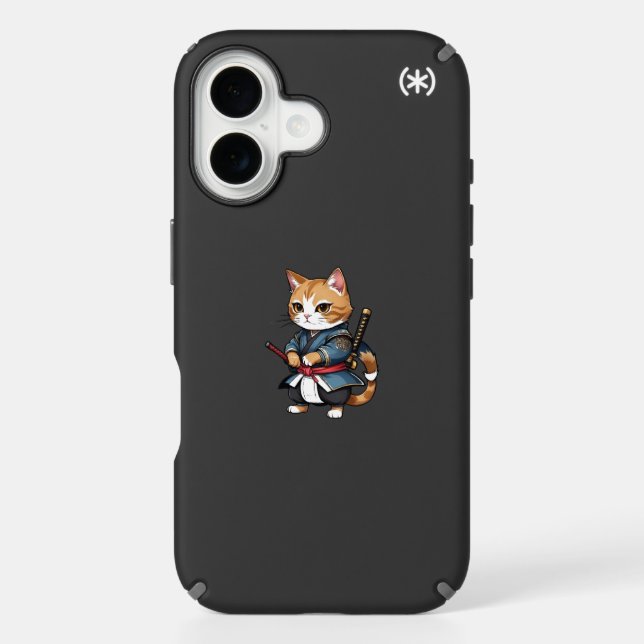 Cute Samurai Cat Phone Case Design (Front)