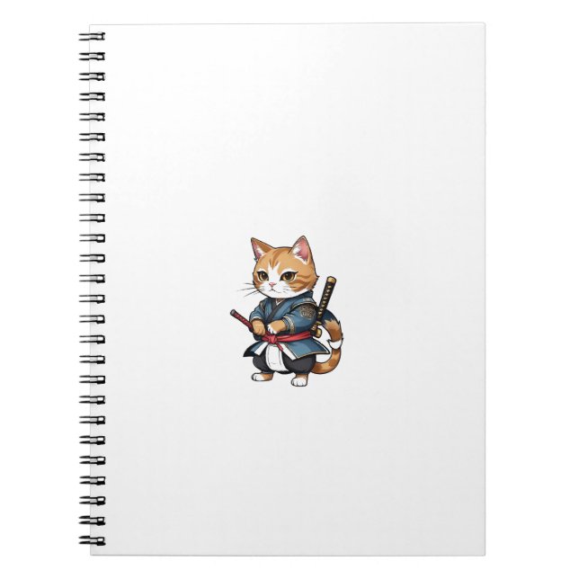 Cute Samurai Cat Phone Case Design Notebook (Front)