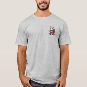 Cute Samurai Cat T-Shirt Design